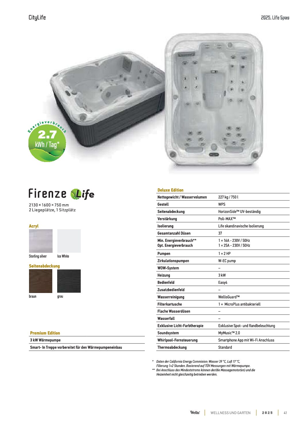 Wellis Firenze Life Whirlpool – Outdoor Spa mit 37 Massagedüsen – Bild 2