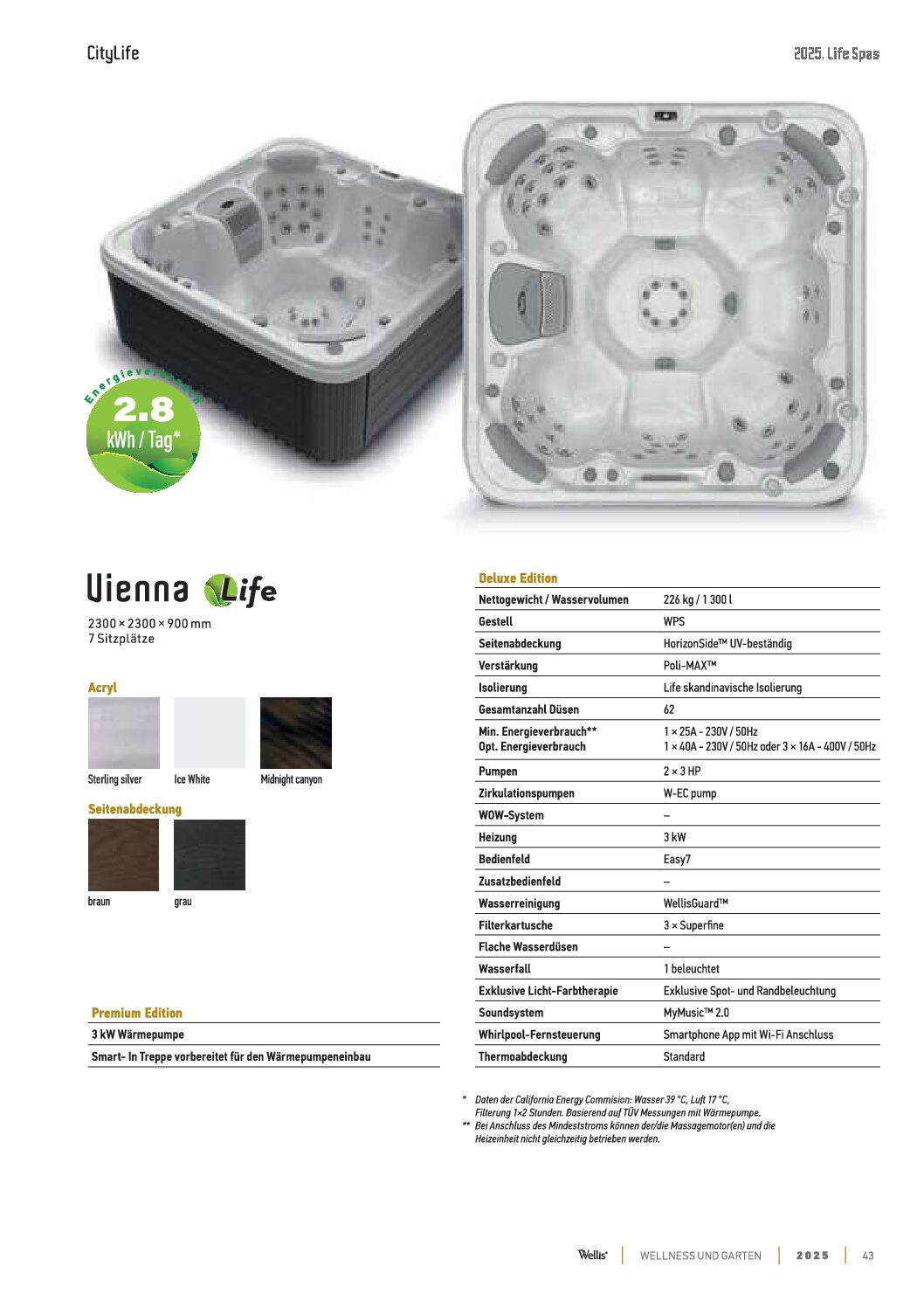 Wellis Vienna Life Whirlpool – Outdoor Spa mit 62 Massagedüsen – Bild 2