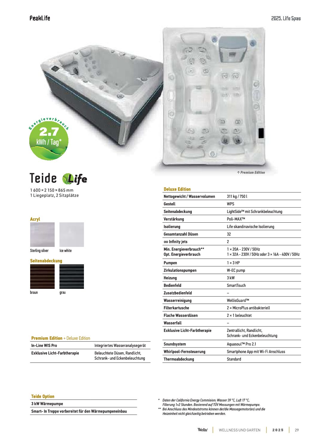 Wellis Teide Life – Deluxe und Premium Edition mit 32 Düsen und 2 Infinity Jets – Bild 2
